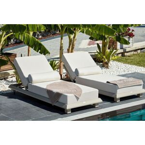 Homitis - Chaise longue de jardin Pera beige - l . 70 cm x H. . 36 cm x P. 212 cm OS - Publicité Homitis - Chaise longue de jardin Pera beige - l . 70 cm x H. . 36 cm x P. 212 cm OS - Publicité