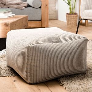 Macabane - Pouf carré tissu velours cotelé agathe gris perle - 57x57x34 cm OS - Publicité Macabane - Pouf carré tissu velours cotelé agathe gris perle - 57x57x34 cm OS - Publicité