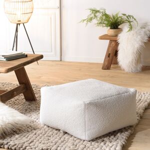 MACABANE Pouf Carré Blanc - Garnissage en billes de polyuréthane, Housse amovible - Pouf - Publicité MACABANE Pouf Carré Blanc - Garnissage en billes de polyuréthane, Housse amovible - Pouf - Publicité