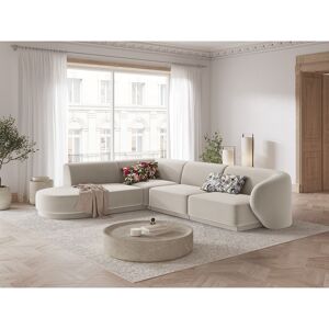 Canapé d'angle modulable en velours beige - Canapé d'angle modulable - Publicité Canapé d'angle modulable en velours beige - Canapé d'angle modulable - Publicité