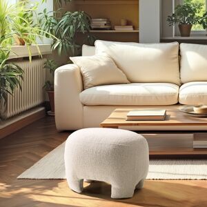 Macabane - Pouf forme design n°1 en tissu petite bouclette écru OS - Publicité Macabane - Pouf forme design n°1 en tissu petite bouclette écru OS - Publicité