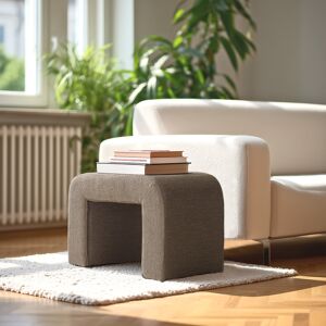 Macabane - Pouf en tissu petite bouclette taupe foncé OS - Publicité Macabane - Pouf en tissu petite bouclette taupe foncé OS - Publicité