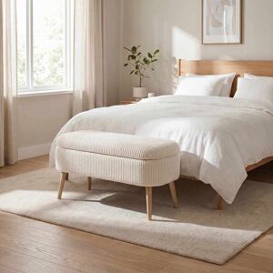Homitis - Banc Lin Oslo crème - l . 90 cm x H. 46 cm x P. 35 cm OS - Publicité Homitis - Banc Lin Oslo crème - l . 90 cm x H. 46 cm x P. 35 cm OS - Publicité