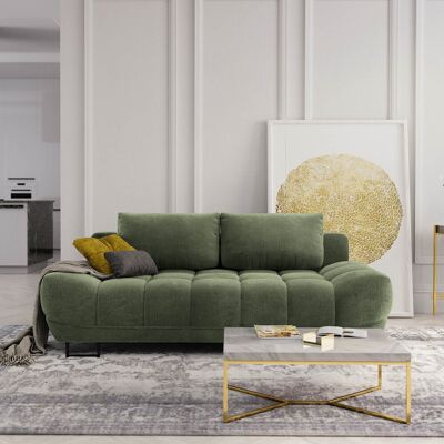 Windsor & Co - Canapé convertible avec coffre de rangement Cirrus vert - 215x112x90 cm OS - Publicité Windsor & Co - Canapé convertible avec coffre de rangement Cirrus vert - 215x112x90 cm OS - Publicité