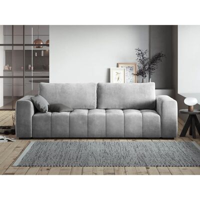 Milo Casa - Canapé velours convertible avec coffre 3 places luca gris clair - 250x105x85 cm OS - Publicité Milo Casa - Canapé velours convertible avec coffre 3 places luca gris clair - 250x105x85 cm OS - Publicité