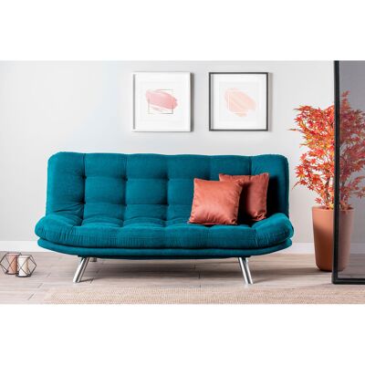 Atelier del Sofa - Canapé 3 places convertible Misa vert pétrole - 198x100x104 cm OS - Publicité Atelier del Sofa - Canapé 3 places convertible Misa vert pétrole - 198x100x104 cm OS - Publicité