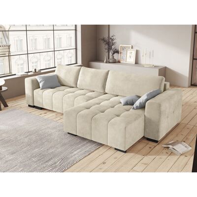 Milo Casa - Canapé D'Angle Reversible Avec Coffre, Convertible velours Luca 4 Places beige - 293x168x88 cm OS - Publicité Milo Casa - Canapé D'Angle Reversible Avec Coffre, Convertible velours Luca 4 Places beige - 293x168x88 cm OS - Publicité