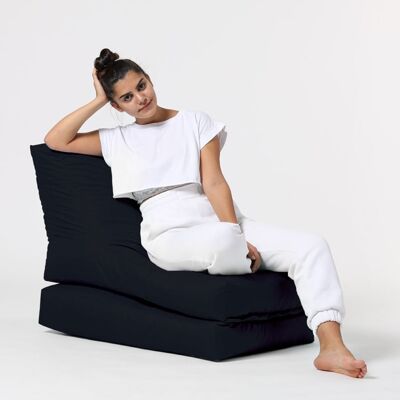 Homitis - Pouf Siesta noir - 55x40x180 cm OS - Publicité Homitis - Pouf Siesta noir - 55x40x180 cm OS - Publicité