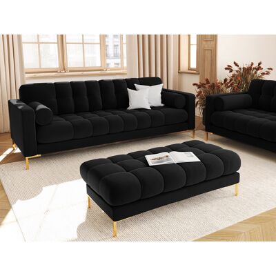 Cosmopolitan Design - Canapé Velours Bali 3 Places noir - 177x92x75 cm OS - Publicité Cosmopolitan Design - Canapé Velours Bali 3 Places noir - 177x92x75 cm OS - Publicité