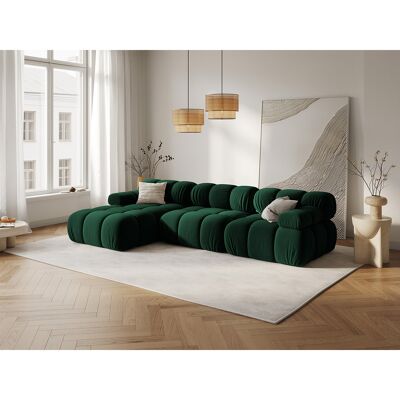 Milo Casa - Canapé Modulable Gauche en Velours Tropea 4 Places vert bouteille - 285x157x63 cm OS - Publicité Milo Casa - Canapé Modulable Gauche en Velours Tropea 4 Places vert bouteille - 285x157x63 cm OS - Publicité