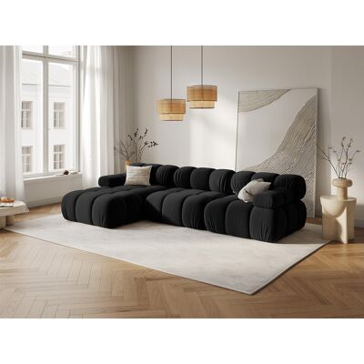 Milo Casa - Canapé Modulable Gauche en Velours Tropea 4 Places noir - 285x157x63 cm OS - Publicité Milo Casa - Canapé Modulable Gauche en Velours Tropea 4 Places noir - 285x157x63 cm OS - Publicité