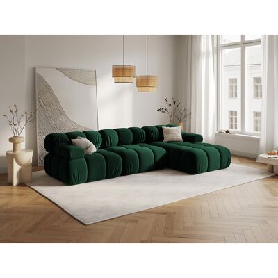 Milo Casa - Canapé Modulable Droit en Velours Tropea 4 Places vert bouteille - 285x157x63 cm OS - Publicité Milo Casa - Canapé Modulable Droit en Velours Tropea 4 Places vert bouteille - 285x157x63 cm OS - Publicité