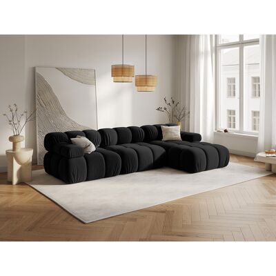 Milo Casa - Canapé Modulable Droit en Velours Tropea 4 Places noir - 285x157x63 cm OS - Publicité Milo Casa - Canapé Modulable Droit en Velours Tropea 4 Places noir - 285x157x63 cm OS - Publicité