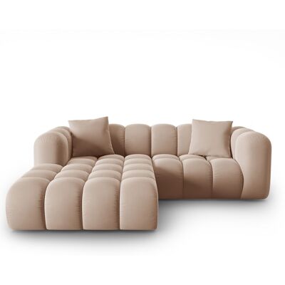 Windsor & Co - Canapé d'angle gauche en Velours Halley 3 places beige - 228x175x70 cm OS - Publicité Windsor & Co - Canapé d'angle gauche en Velours Halley 3 places beige - 228x175x70 cm OS - Publicité