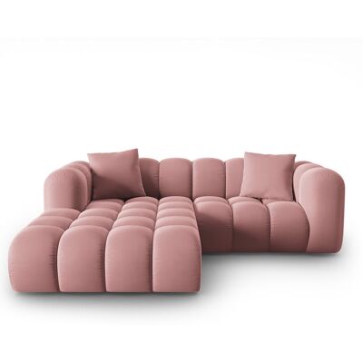 Windsor & Co - Canapé d'angle gauche en Velours Halley 3 places rose - 228x175x70 cm OS - Publicité Windsor & Co - Canapé d'angle gauche en Velours Halley 3 places rose - 228x175x70 cm OS - Publicité