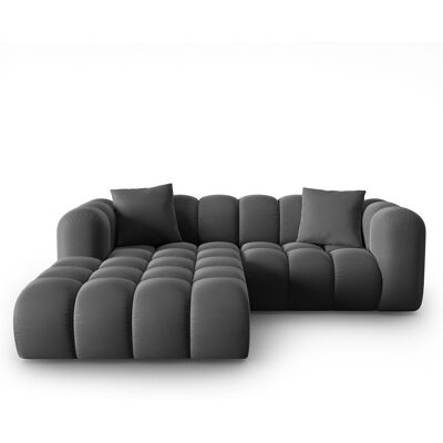 Windsor & Co - Canapé d'angle gauche en Velours Halley 3 places gris - 228x175x70 cm OS - Publicité Windsor & Co - Canapé d'angle gauche en Velours Halley 3 places gris - 228x175x70 cm OS - Publicité