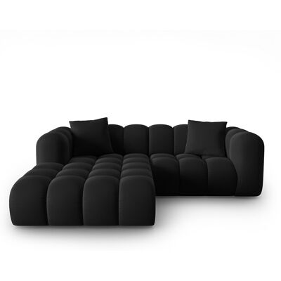 Windsor & Co - Canapé d'angle gauche en Velours Halley 3 places noir - 228x175x70 cm OS - Publicité Windsor & Co - Canapé d'angle gauche en Velours Halley 3 places noir - 228x175x70 cm OS - Publicité