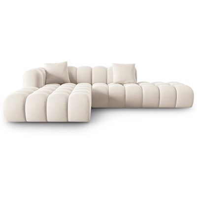 Windsor & Co - Canapé d'angle gauche en Velours Halley 5 places beige clair - 294x175x70 cm OS - Publicité Windsor & Co - Canapé d'angle gauche en Velours Halley 5 places beige clair - 294x175x70 cm OS - Publicité