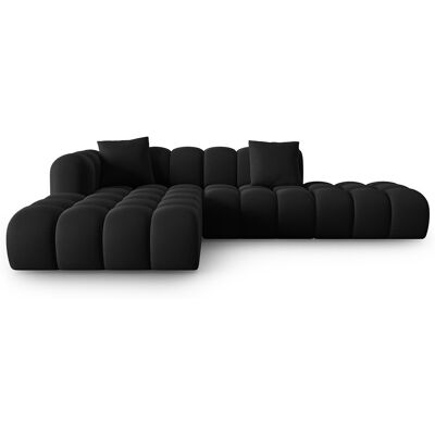 Windsor & Co - Canapé d'angle gauche en Velours Halley 5 places noir - 294x175x70 cm OS - Publicité Windsor & Co - Canapé d'angle gauche en Velours Halley 5 places noir - 294x175x70 cm OS - Publicité