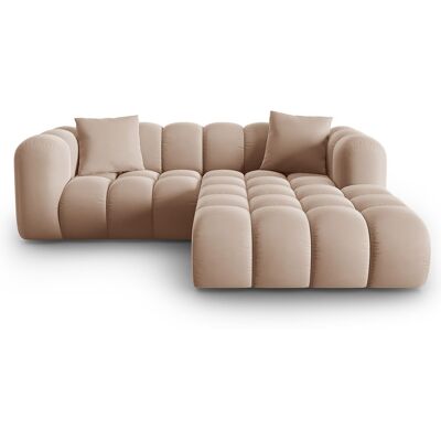 Windsor & Co - Canapé d'angle droit en Velours Halley 3 places beige - 228x175x70 cm OS - Publicité Windsor & Co - Canapé d'angle droit en Velours Halley 3 places beige - 228x175x70 cm OS - Publicité
