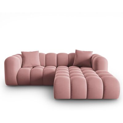 Windsor & Co - Canapé d'angle droit en Velours Halley 3 places rose - 228x175x70 cm OS - Publicité Windsor & Co - Canapé d'angle droit en Velours Halley 3 places rose - 228x175x70 cm OS - Publicité