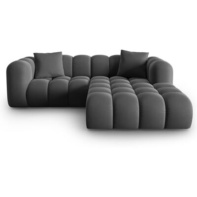 Windsor & Co - Canapé d'angle droit en Velours Halley 3 places gris - 228x175x70 cm OS - Publicité Windsor & Co - Canapé d'angle droit en Velours Halley 3 places gris - 228x175x70 cm OS - Publicité