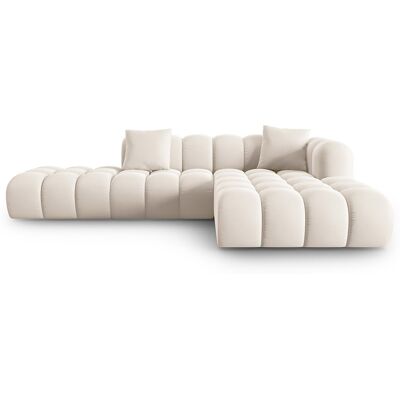 Windsor & Co - Canapé d'angle droit en Velours Halley 5 places beige clair - 294x175x70 cm OS - Publicité Windsor & Co - Canapé d'angle droit en Velours Halley 5 places beige clair - 294x175x70 cm OS - Publicité
