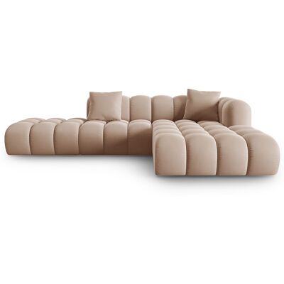 Windsor & Co - Canapé d'angle droit en Velours Halley 5 places beige - 294x175x70 cm OS - Publicité Windsor & Co - Canapé d'angle droit en Velours Halley 5 places beige - 294x175x70 cm OS - Publicité