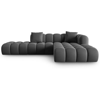 Windsor & Co - Canapé d'angle droit en Velours Halley 5 places gris - 294x175x70 cm OS - Publicité Windsor & Co - Canapé d'angle droit en Velours Halley 5 places gris - 294x175x70 cm OS - Publicité