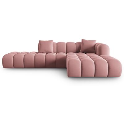 Windsor & Co - Canapé d'angle droit en Velours Halley 5 places rose - 294x175x70 cm OS - Publicité Windsor & Co - Canapé d'angle droit en Velours Halley 5 places rose - 294x175x70 cm OS - Publicité