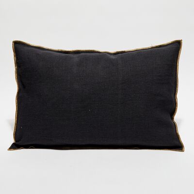 Apotheca - Housse de coussin en lin lavé noire - 40x60 cm 40x60 cm - Publicité Apotheca - Housse de coussin en lin lavé noire - 40x60 cm 40x60 cm - Publicité