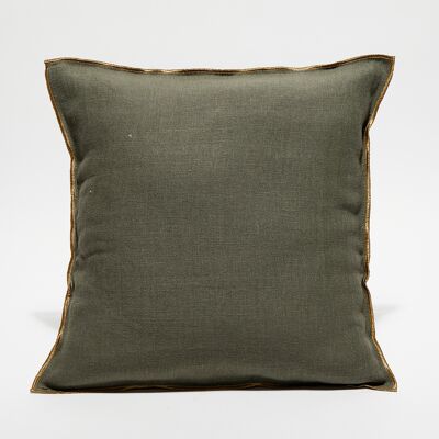 Apotheca - Housse de coussin en lin lavé kaki - 45x45 cm 45x45 cm - Publicité Apotheca - Housse de coussin en lin lavé kaki - 45x45 cm 45x45 cm - Publicité