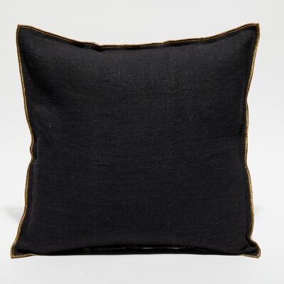 Apotheca - Housse de coussin en lin lavé noire - 45x45 cm 45x45 cm - Publicité Apotheca - Housse de coussin en lin lavé noire - 45x45 cm 45x45 cm - Publicité