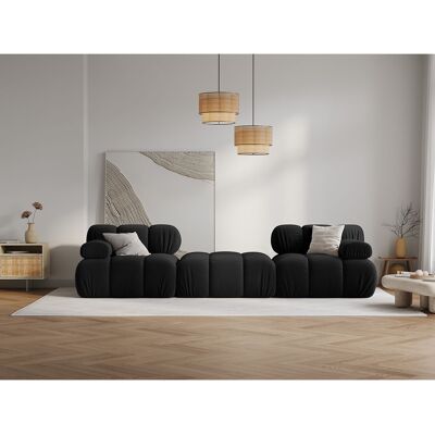 Milo Casa - Canapé Modulaire Velours Tropea 3 Places noir - 188x188x63 cm OS - Publicité Milo Casa - Canapé Modulaire Velours Tropea 3 Places noir - 188x188x63 cm OS - Publicité