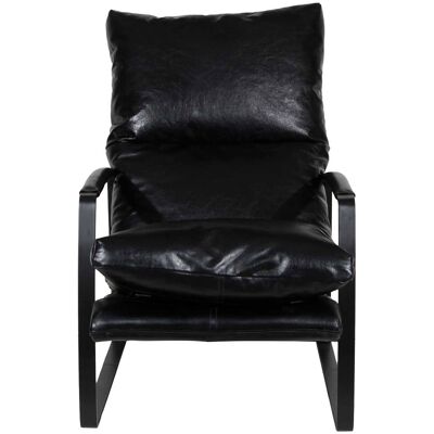 Bois & Chiffons - Fauteuil cuir damo noir- 63x99x99 cm OS - Publicité Bois & Chiffons - Fauteuil cuir damo noir- 63x99x99 cm OS - Publicité