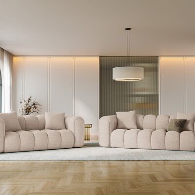 Maison Héritage - Canapé Arden 3 Places cappuccino - 208x94x70 cm OS - Publicité Maison Héritage - Canapé Arden 3 Places cappuccino - 208x94x70 cm OS - Publicité