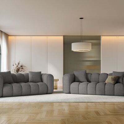 Maison Héritage - Canapé Arden 3 Places gris - 208x94x70 cm OS - Publicité Maison Héritage - Canapé Arden 3 Places gris - 208x94x70 cm OS - Publicité