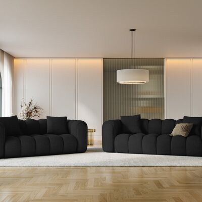 Maison Héritage - Canapé Arden 3 Places noir - 208x94x70 cm OS - Publicité Maison Héritage - Canapé Arden 3 Places noir - 208x94x70 cm OS - Publicité