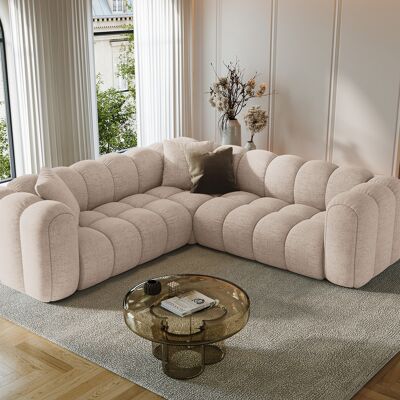 Maison Héritage - Canapé d'angle symétrique modulable Arden 5 Places cappuccino - 238x238x70 cm OS - Publicité Maison Héritage - Canapé d'angle symétrique modulable Arden 5 Places cappuccino - 238x238x70 cm OS - Publicité