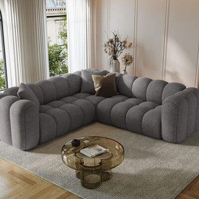 Maison Héritage - Canapé d'angle symétrique modulable Arden 5 Places gris - 238x238x70 cm OS - Publicité Maison Héritage - Canapé d'angle symétrique modulable Arden 5 Places gris - 238x238x70 cm OS - Publicité