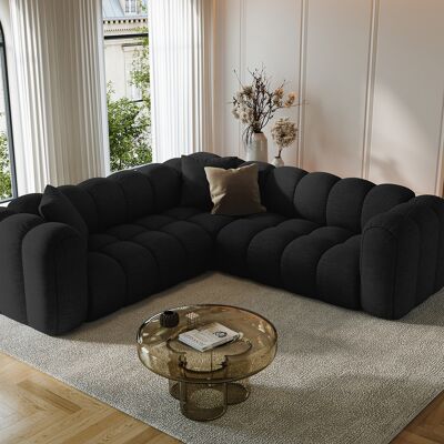 Maison Héritage - Canapé d'angle symétrique modulable Arden 5 Places noir - 238x238x70 cm OS - Publicité Maison Héritage - Canapé d'angle symétrique modulable Arden 5 Places noir - 238x238x70 cm OS - Publicité