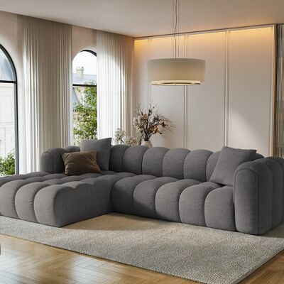 Maison Héritage - Canapé d'angle Gauche Modulaire Arden 4 Places gris - 300x190x70 cm OS - Publicité Maison Héritage - Canapé d'angle Gauche Modulaire Arden 4 Places gris - 300x190x70 cm OS - Publicité