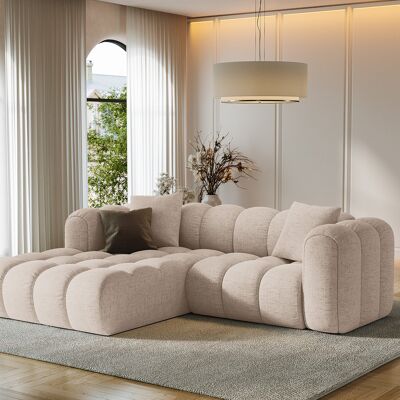 Maison Héritage - Canapé d'angle Gauche Modulaire Arden 3 Places cappuccino - 238x190x70 cm OS - Publicité Maison Héritage - Canapé d'angle Gauche Modulaire Arden 3 Places cappuccino - 238x190x70 cm OS - Publicité