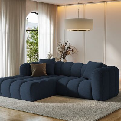 Maison Héritage - Canapé d'angle Gauche Modulaire Arden 3 Places bleu roi - 238x190x70 cm OS - Publicité Maison Héritage - Canapé d'angle Gauche Modulaire Arden 3 Places bleu roi - 238x190x70 cm OS - Publicité