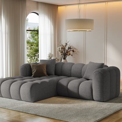 Maison Héritage - Canapé d'angle Gauche Modulaire Arden 3 Places gris - 238x190x70 cm OS - Publicité Maison Héritage - Canapé d'angle Gauche Modulaire Arden 3 Places gris - 238x190x70 cm OS - Publicité