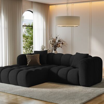 Maison Héritage - Canapé d'angle Gauche Modulaire Arden 3 Places noir - 238x190x70 cm OS - Publicité Maison Héritage - Canapé d'angle Gauche Modulaire Arden 3 Places noir - 238x190x70 cm OS - Publicité