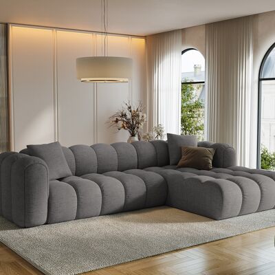 Maison Héritage - Canapé d'angle Droit Modulaire Arden 4 Places gris - 300x190x70 cm OS - Publicité Maison Héritage - Canapé d'angle Droit Modulaire Arden 4 Places gris - 300x190x70 cm OS - Publicité