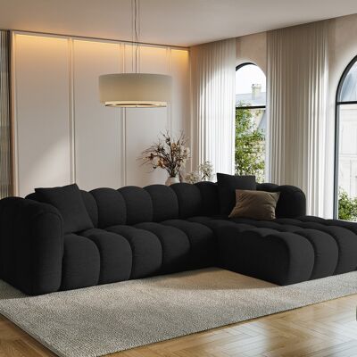 Maison Héritage - Canapé d'angle Droit Modulaire Arden 4 Places noir - 300x190x70 cm OS - Publicité Maison Héritage - Canapé d'angle Droit Modulaire Arden 4 Places noir - 300x190x70 cm OS - Publicité