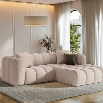 Maison Héritage - Canapé d'angle Droit Modulaire Arden 3 Places cappuccino - 238x190x70 cm OS - Publicité Maison Héritage - Canapé d'angle Droit Modulaire Arden 3 Places cappuccino - 238x190x70 cm OS - Publicité