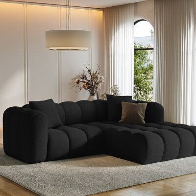 Maison Héritage - Canapé d'angle Droit Modulaire Arden 3 Places noir - 238x190x70 cm OS - Publicité Maison Héritage - Canapé d'angle Droit Modulaire Arden 3 Places noir - 238x190x70 cm OS - Publicité